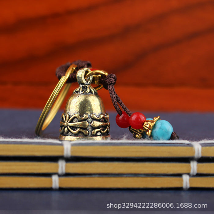 Wholesale Handmade brass bells, car keychains, accessories, creative gifts, men's and women's key pendants