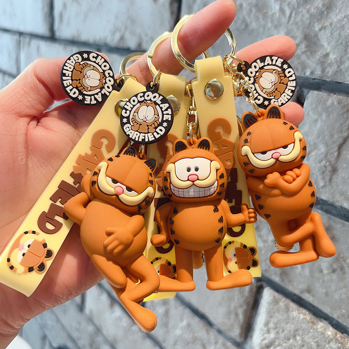 Wholesale Cartoon Silicone  Cat Keychain Pendant PVC Doll  Keychain