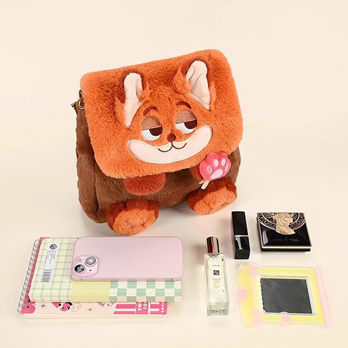 Wholesale Cute cartoon large capacity backpack crossbody bag plush flip backpack
