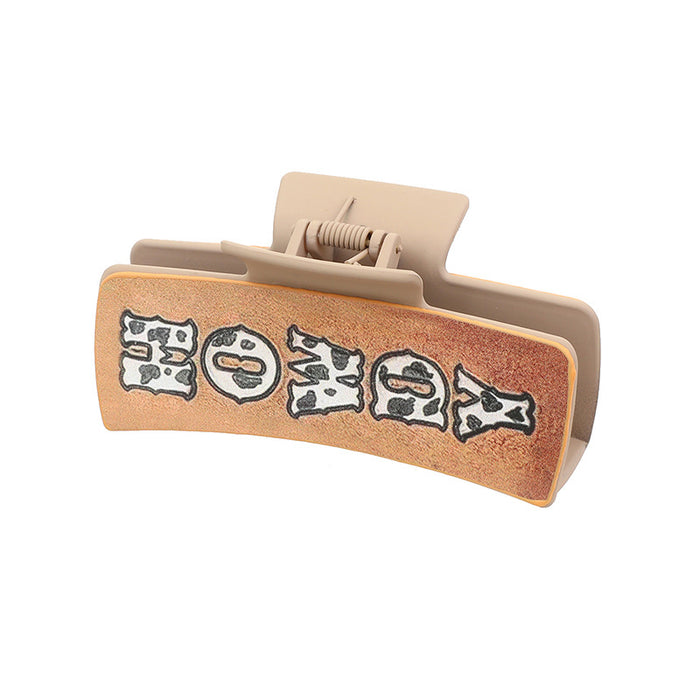 Wholesale Western Denim Style Vintage Poker Hairpin Leather Printed Shark Clip Clip