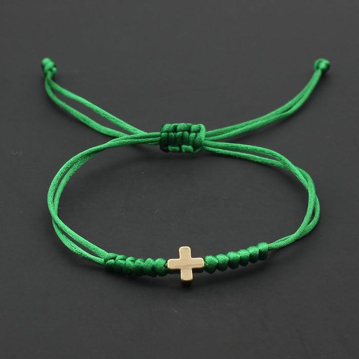 Wholesale Hand Woven Adjustable Fashion Gold Cross Bracelet JDC-BT-SX016