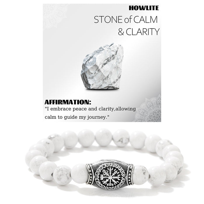 Wholesale Viking symbol bracelet with stone and gemstone bracelet