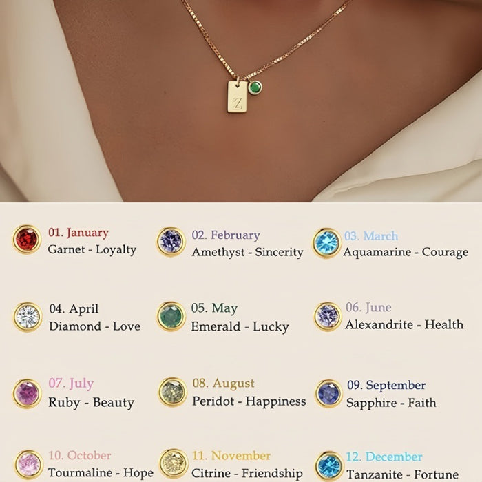 Wholesale New genuine gold plated versatile 26 letter square pendant necklace for commuting and simple accessories