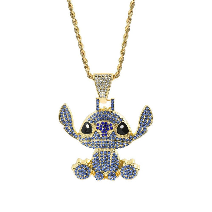 Wholesale Cute cartoon necklace made of alloy and inlaid with zircon