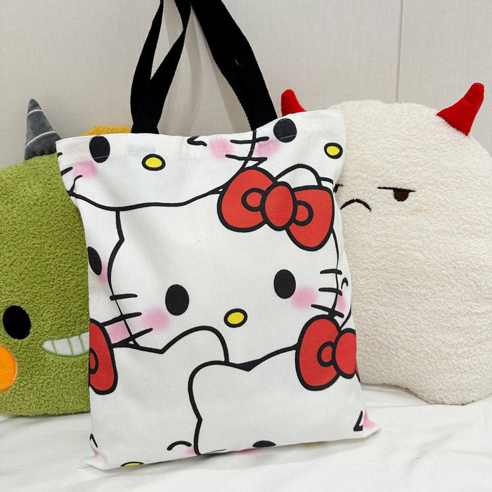 Wholesale Canvas Cute Cat Large Capacity Student Shoulder Bag