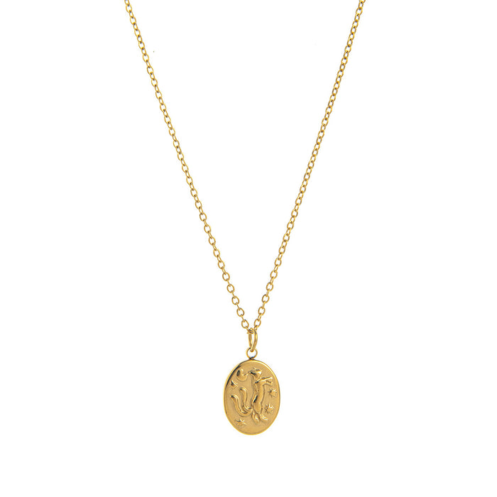 Wholesale Titanium steel new handmade painted oil dripping necklace color plating 18K gold