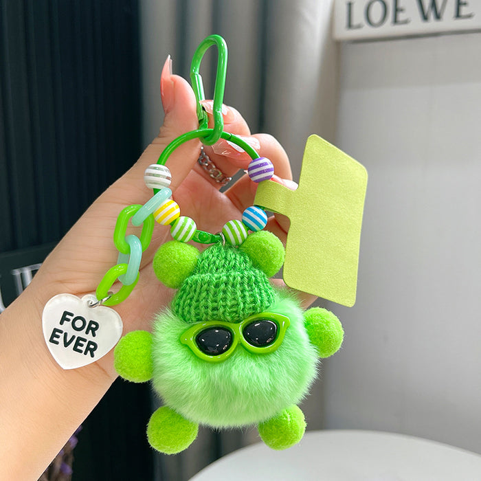Wholesale Plush Strawberry Animal Car Keychain Bag Charm Trendy Decorative Accessory