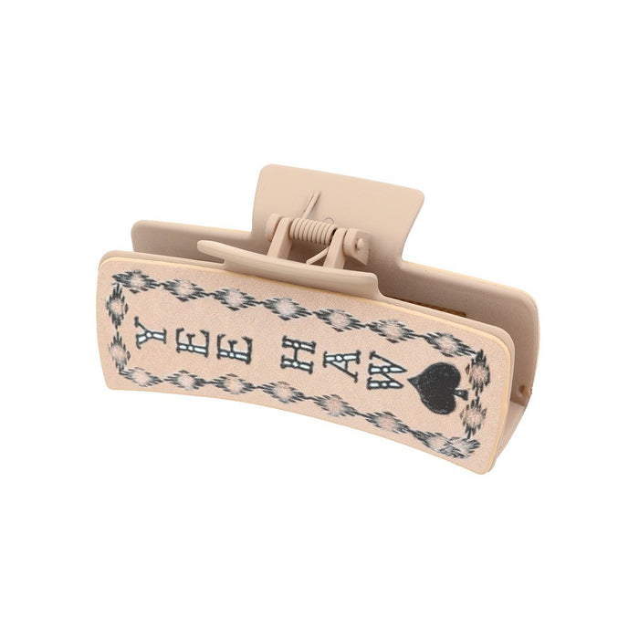 Wholesale Western Cowboy Style Cactus English Letters Leather Women' s Hair Clip Grab Shark Clip