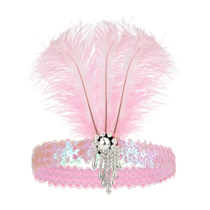 Wholesale Purple Feather Headband 1920S Gatsby Style Hair Accessory For Masquerade Party