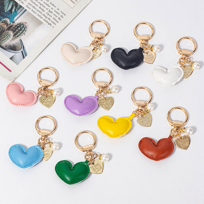 Wholesale Leather Heart Alloy Keychain JDC-KC-QianC003