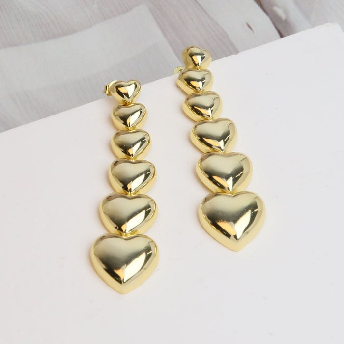 Wholesale 2PCS 18K Gold Brass Love Earrings JDC-ES-BaiYi005