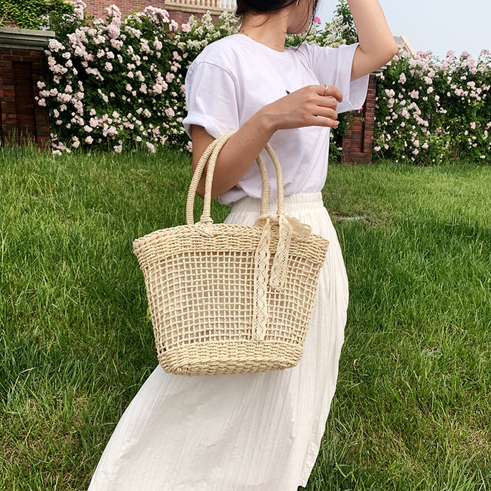 Wholesale Hollow Woven Bag Personality Literary Straw Bag JDC-HB-TY005