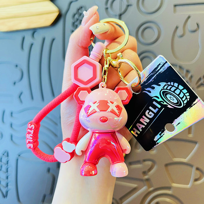 Wholesale Creative Colorful Plated Keychain Cartoon Bag Pendant