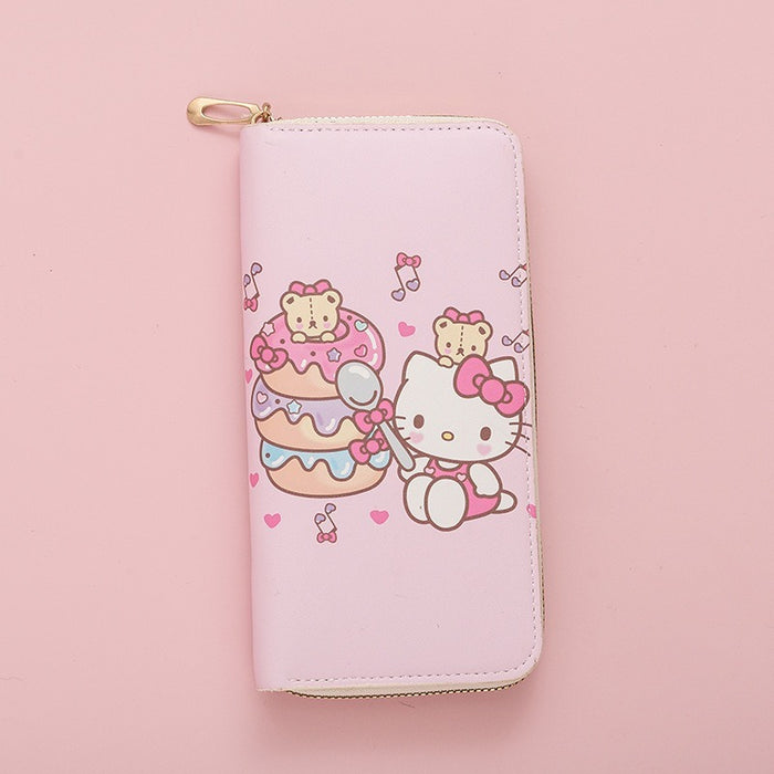 Wholesale Kitten Long Zipper Girl' s Wallet
