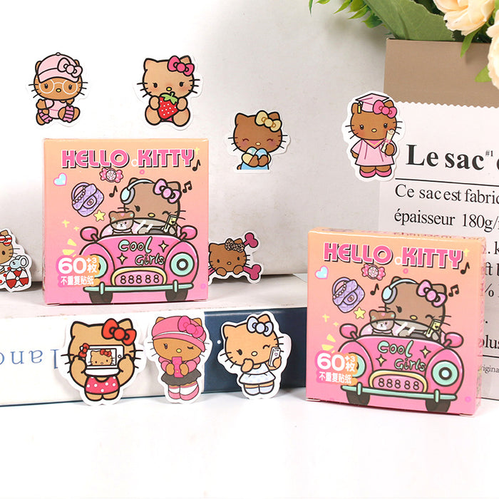 Wholesale 60 Piece Black Cat Stickers Gift Box Set Cute Cartoon Waterproof For Journal Decoration DIY Craft
