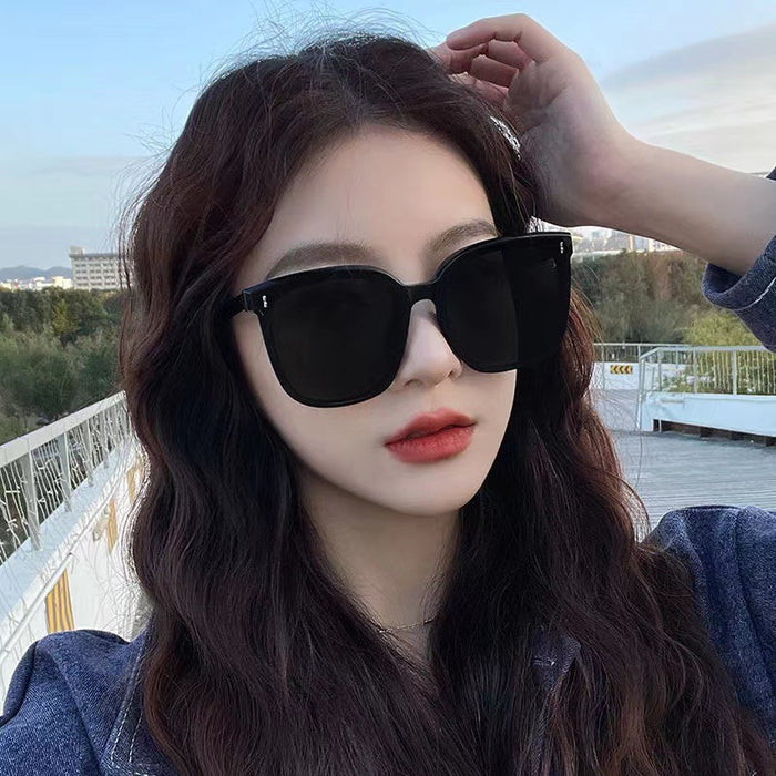 Wholesale Women's Large-Frame Sunglasses Women's Sunglasses Men's Driving Trendy Anti-UV Internet Celebrity Same Style Glasses All-Match Mask