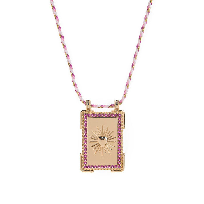 Wholesale Trendy Tarot Card Pendant Necklace Abalone Shell Inlay Copper Electroplated Women S Fashion Jewelry Gift