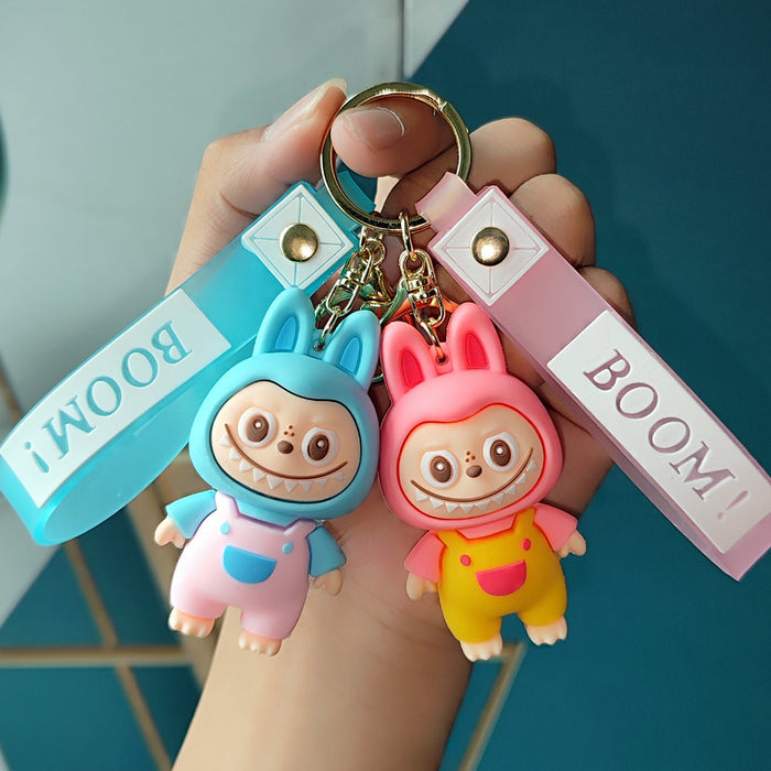 Wholesale   Silicone Keychain Cute Cartoon Doll Pendant Student Schoolbag Hanging Ornaments