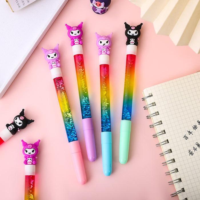Wholesale Cartoon soft rubber elf, flowing sand fairy stick, cute design, neutral pen, gift pen