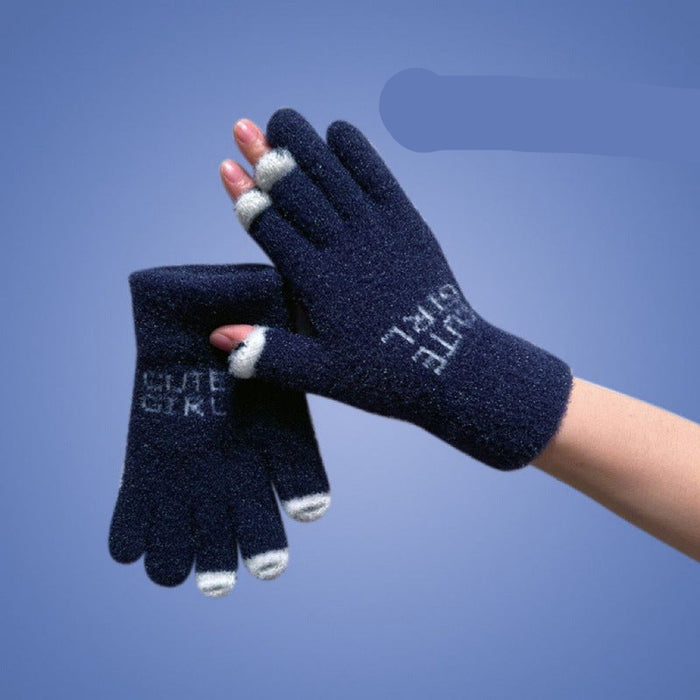 Wholesale cute wool knitting warm  cartoon students all-match