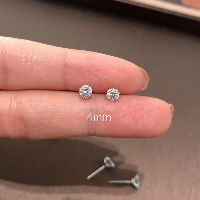 Wholesale  white rhinestone 925 silver needle diamond stud earrings men and women zircon ear bone stud