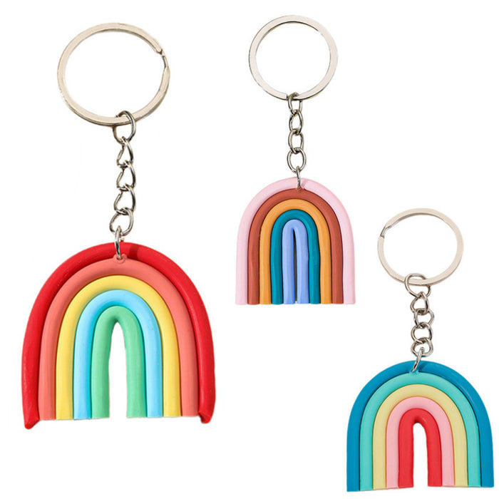 Wholesale Clay Rainbow Keychain JDC-KC-RongRui058