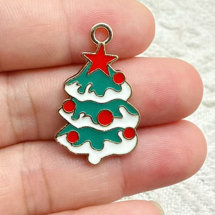 Wholesale 10pcs DIY alloy oil drip ,  reindeer,  deer,  bell,  snowman Christmas decoration accessories Pendant