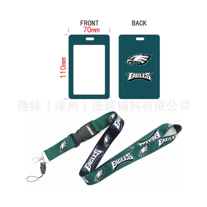 Wholesale of 10pcs/pack Rugby Card Set Polyester Hanging Cord Keychain JDC-KC-LongL001