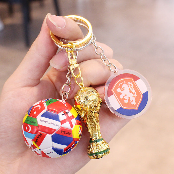 Wholesale Football Acrylic Car Keychain Pendant Gift for Fans