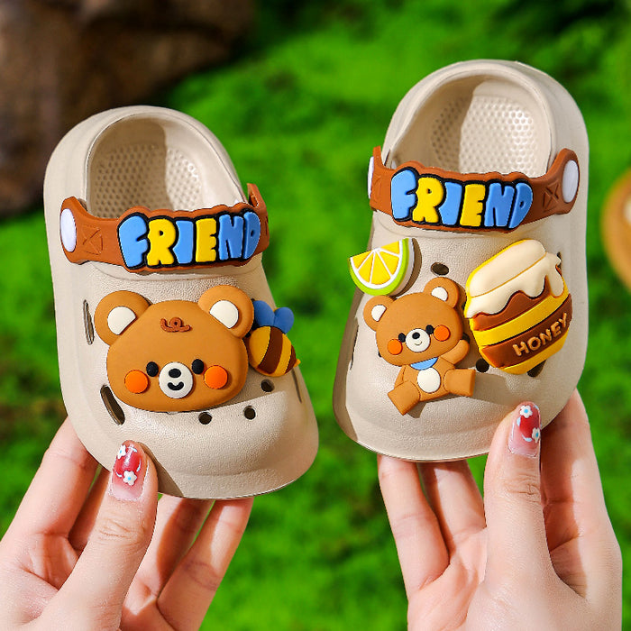Wholesale Girls'  Croc Shoes Beach Shoes Indoor Breathable Anti-Slip Soft Children' s Sandals