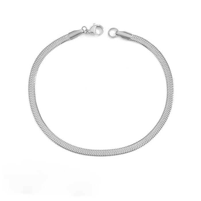 Wholesale Titanium Steel Flat Snake Chain Bracelet JDC-BT-TuoF002