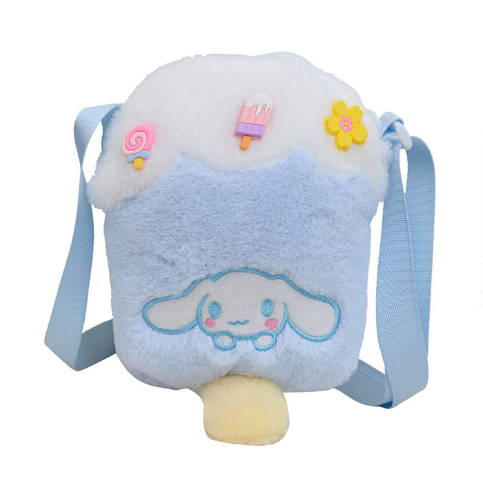 Wholesale New plush ice cream bag, cute doll shoulder bag, children's crossbody bag, coin purse