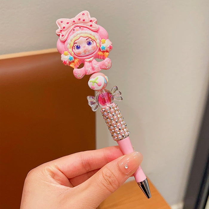 Wholesale Rhinestone Black Neutral Pen Cartoon Ballpoint Pen