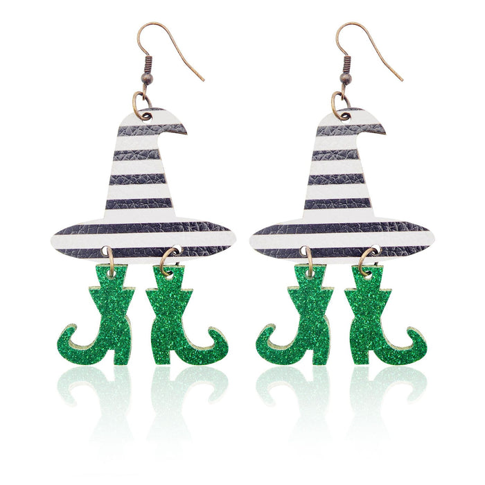 Wholesale  Leather Earrings Fine Pink Frosted Onion Pink Hat Boots Spliced