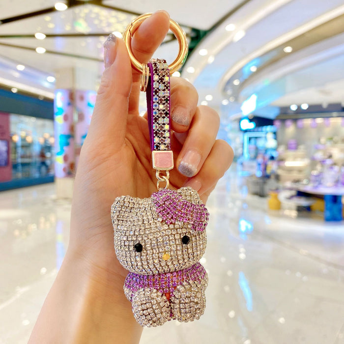 Wholesale diamond-encrusted cute doll car keychain fashion ladies bag pendant JDC-KC-ShuoT002