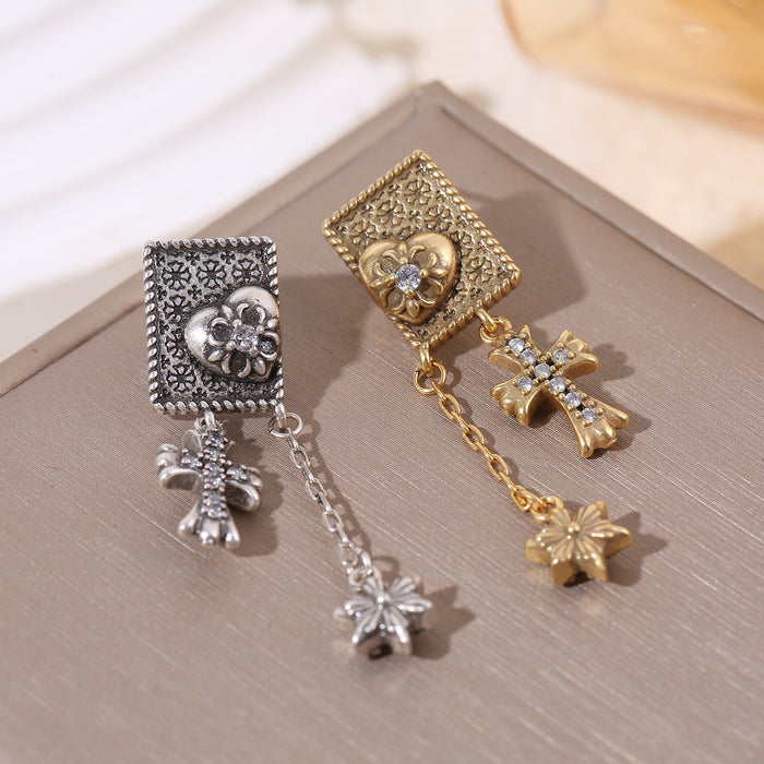 Wholesale Diamond cross earrings,  all-match tassel earrings