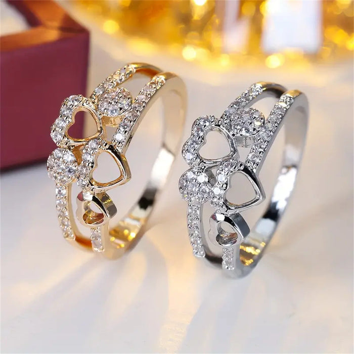 Wholesale Exquisite French retro unique creative heart ring, niche trendy versatile ring