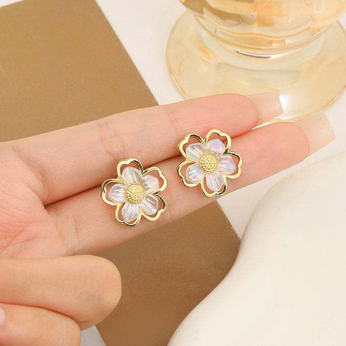 Wholesale Alloy Shell Flower Earrings JDC-ES-MYY002