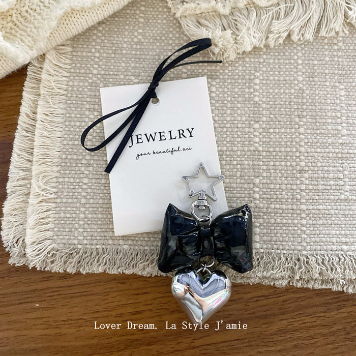 Wholesale  silver Love Five-pointed Star  Leather Bow Bag Pendant