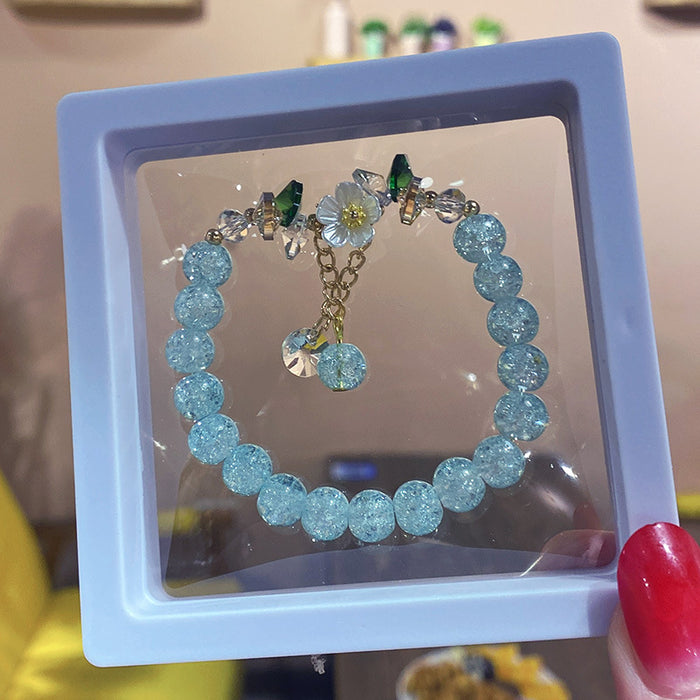 Wholesale Electroplated Glass Glaze Butterfly Ice Crack Bow Beaded Bracelet