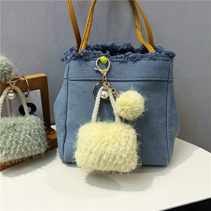 Wholesale Mini Bag Style Fur Ball Keychain JDC-KC-KaiY011