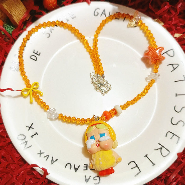 Wholesale Crystal Acrylic Beads Cute  Crying Baby Bubble Cute Short Necklace