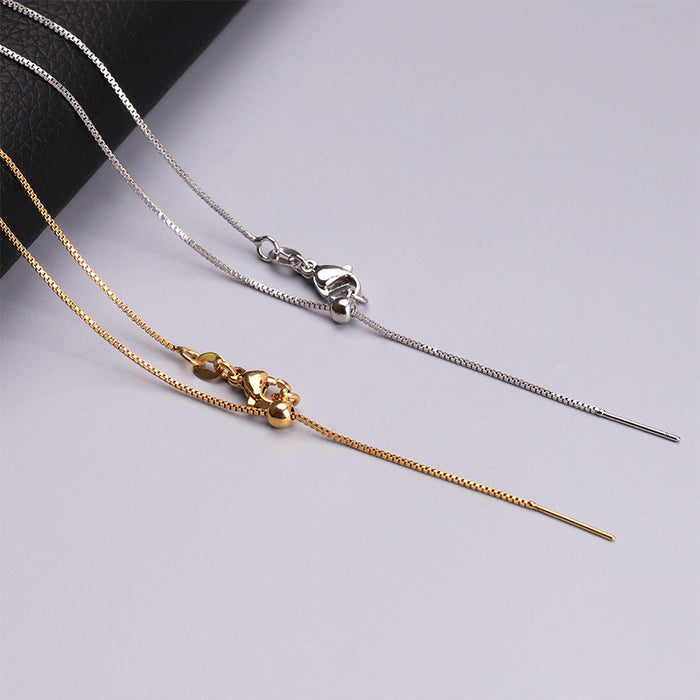 Wholesale Titanium Steel Necklace Color Preserved Gold Plated Bead Chain JDC-NE-RX004