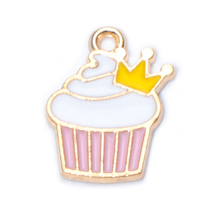 Wholesale Chic Pink Alloy Oil Drip DIY Jewelry Charms Crown Theme for Bracelet Necklace Bag Decoration