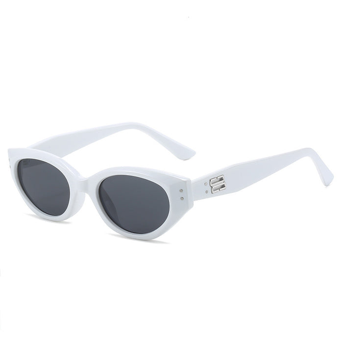 Wholesale Narrow Frame Cat Eye Small Frame Anti-UV PC Sunglasses JDC-SG-MiM010