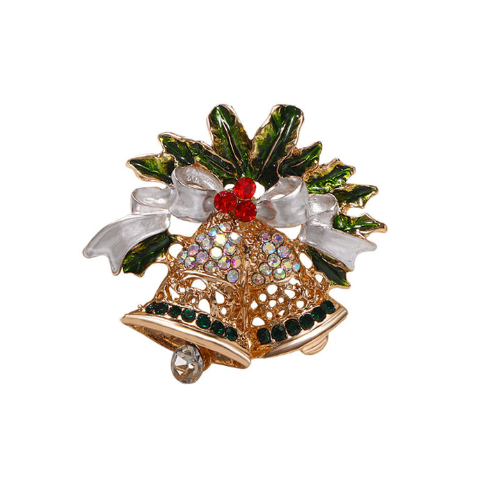 Wholesale Christmas Bells Brooch Pin Zinc Alloy Chic Decorative Accessory Holiday Gift Idea For Party And Boutique Resale