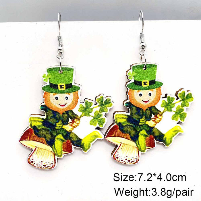 Wholesale Earrings Clover Penguin Owl Wooden Earrings Earrings JDC-ES-YaChen017