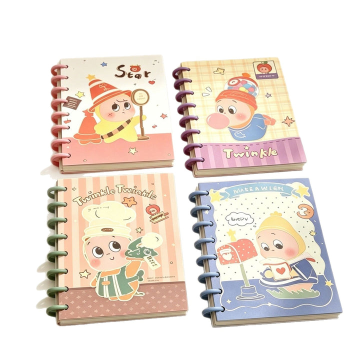 Wholesale A5 Cartoon Mushroom Button Notebook With Star Design Cute Student Journal For School Season Gift