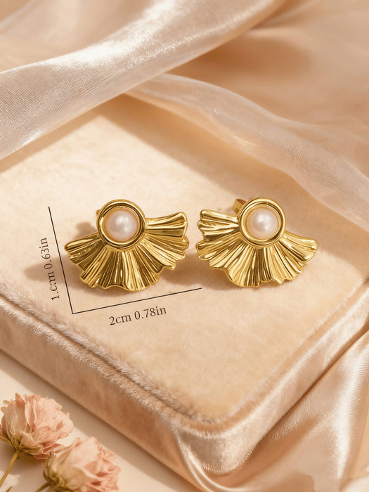 Wholesale Stainless Steel Geometric Oval Golden Earrings for Women