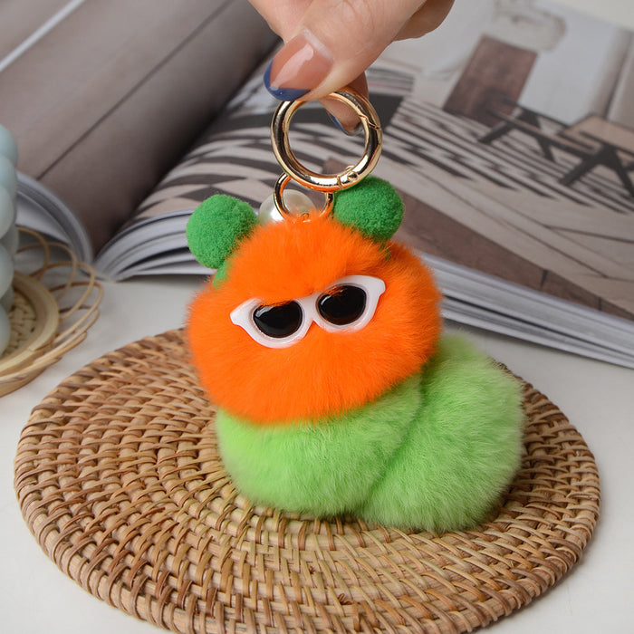 Wholesale Ugly-cute f caterpillar keychain